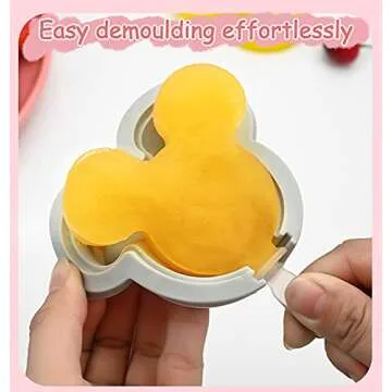 Silicone Popsicle Molds, Cute Ice Pop Molds Reusable Cake Pop Mold Set with Lid Popsicle Sticks, Easy Release BPA Free Cartoon Ice Cream Mold for Kids
