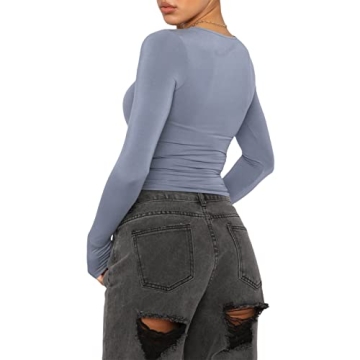 Trendy Y2K Long Sleeve Top Women Fashion Grunge Tee