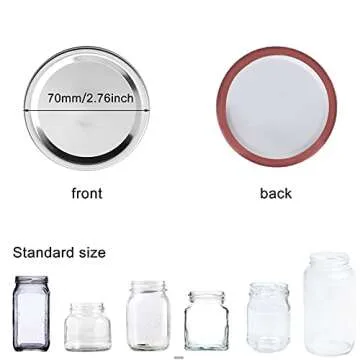 XPCARE 100 Pcs Mason Jar Lids Regular Mouth Canning Lids Lids for Mason Jar Canning Lids Split-type Lids Leak Proof And Secure Canning Jar Caps