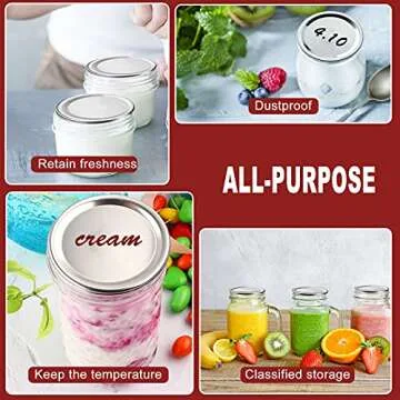 XPCARE 100 Pcs Mason Jar Lids Regular Mouth Canning Lids Lids for Mason Jar Canning Lids Split-type Lids Leak Proof And Secure Canning Jar Caps