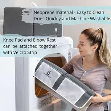 Cuddling Baby Bath Kneeler and Elbow Rest Pad Set - 2PC Premium Baby Bath Mat Set - Non-Slip Kneeling Pad with Storage Pockets - Machine Washable, Durable Foam Pad Bundle - Gray