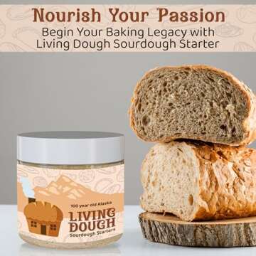 Living Dough - 233 Year Old San Francisco Sourdough Starter Culture - Active & Live Organic Sourdough Starter for Baking - For Artisanal Bread, Pizza Dough, Waffles & More