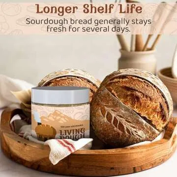 Living Dough - 233 Year Old San Francisco Sourdough Starter Culture - Active & Live Organic Sourdough Starter for Baking - For Artisanal Bread, Pizza Dough, Waffles & More