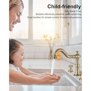 𝐕𝐨𝐭𝐚𝐦𝐮𝐭𝐚 𝐁𝐚𝐭𝐡𝐫𝐨𝐨𝐦 𝐒𝐢𝐧𝐤 𝐅𝐚𝐮𝐜𝐞𝐭 Antique Brass Bathroom Faucets for Sink 3 Hole 8 Inch Widespread Bathroom Faucet 2 Handles Faucet for Bathroom Sink with Pop Up Drain