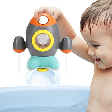 Elovien Baby Bath Toys - Space Rocket Bath Toy with Fountain for Kids