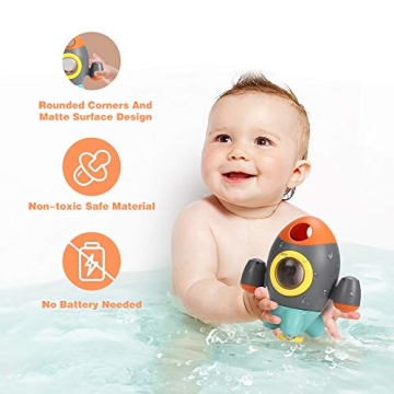 Elovien Baby Bath Toy Rocket Fountain for Toddlers