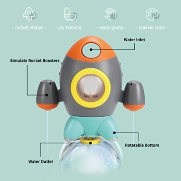 Elovien Baby Bath Toy Rocket Fountain for Toddlers