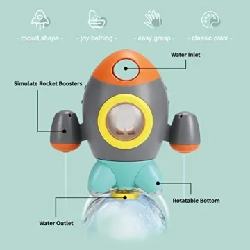 Elovien Baby Bath Toy Rocket Fountain for Toddlers