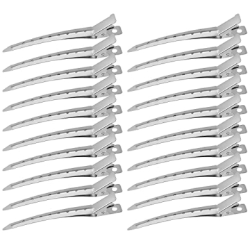 Premium Korintin Hair Clips - 24 Pack Silver Duck Bill & Alligator Clips for Salon & Home