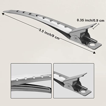 Korintin 24 Pack Silver Duck Bill Alligator Hair Clips