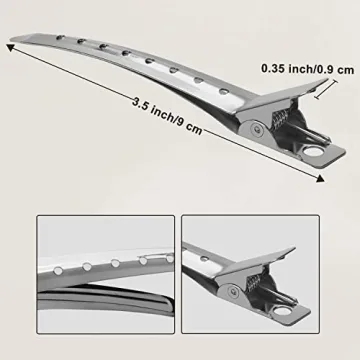 Korintin 24 Pack Silver Duck Bill Alligator Hair Clips