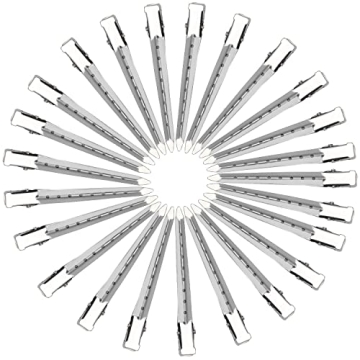 Korintin 24 Pack Silver Duck Bill Alligator Hair Clips