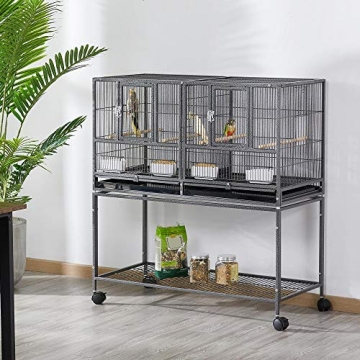 Yaheetech Divided Bird Cage with Rolling Stand for Small Birds