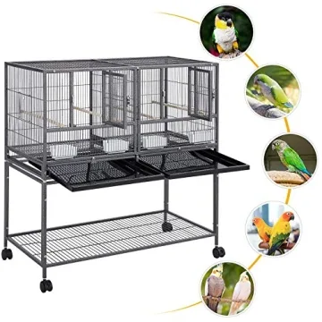 Yaheetech Divided Bird Cage with Rolling Stand for Small Birds