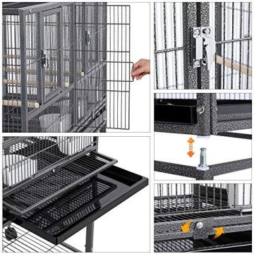 Yaheetech Divided Bird Cage with Rolling Stand for Small Birds