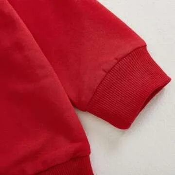 Toddler Boy Valentines Day Outfit Love Crewneck Sweatshirt Letter Long Sleeve Shirt Pullover Tops Valentines Day Clothes (V-Red Love,3-4T)