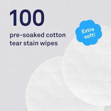 Petpost | Tear Stain Remover Wipes - Presoaked Cotton Pads - Best Natural Eye Crust Treatment for White Fur - Maltese Angels Approved - Chemical and Bleach Free 100 ct.