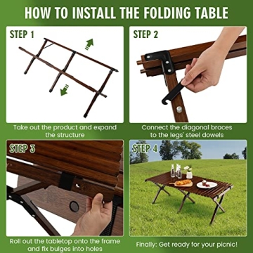 COSTWAY Portable Picnic Table, Perfect for 4-6 People