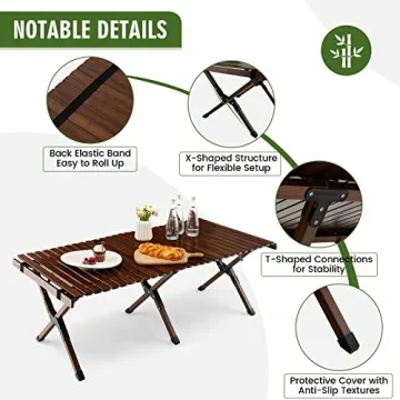 COSTWAY Portable Picnic Table, Perfect for 4-6 People