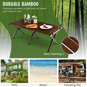 COSTWAY Portable Picnic Table, Perfect for 4-6 People