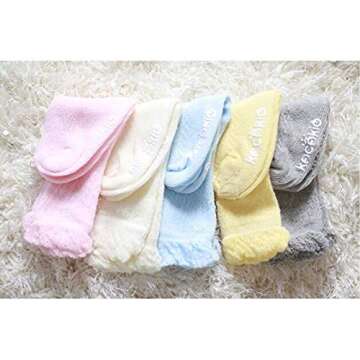 ACTLATI Baby Girls Knee High Socks Hollow Out Anti-skid Knitting Stockings Suitable for 0-2 Years Infants Toddlers