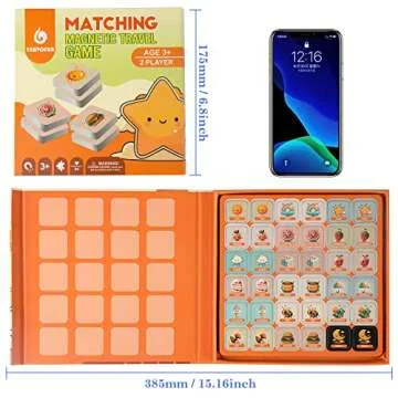 Travofun Magnetic Matching Memory Game for Kids 3-8 - Perfect Travel Toy for Toddlers - Fun Road Trip & Airplane Activity - Camping Game Essentials.