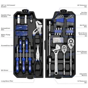 Prostormer 240-Piece Mechanics Tool Set, General Assorted SAE/Metric Sockets and Wrenches Automotive...