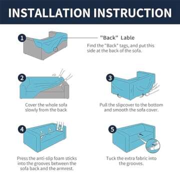 2025 New Stretch Sofa Slipcovers Couch Cover for 3 Cushion Furniture Protector Sofa Covers with Elastic Bottom Jacquard Fabric Small Checks for Pets, Kids -Sofa, Beige