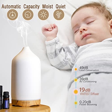 VIVITEST 250ML Ceramic Ultrasonic Aromatherapy Diffuser