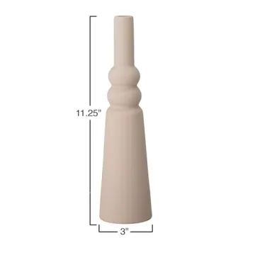 Unique Bloomingville Sculptural Stoneware Vase in Taupe