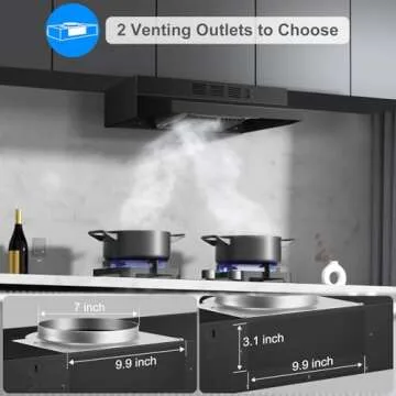 SNDOAS 24 Inch Black Range Hood with LED Light