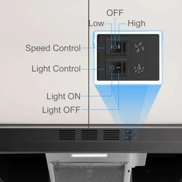 SNDOAS 24 Inch Black Range Hood with LED Light