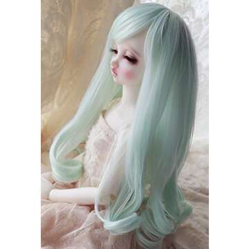 Linfairy Mint BJD Wig Doll Hair 8-9 inch for SD DZ DD DOD LUTS Long Style