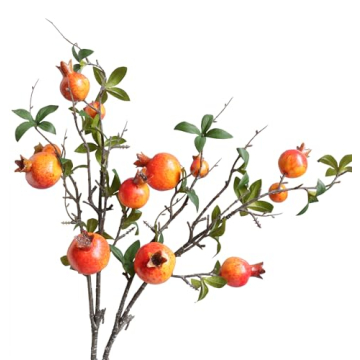 Stunning Orange Faux Pomegranate Flowers for Fall Decor
