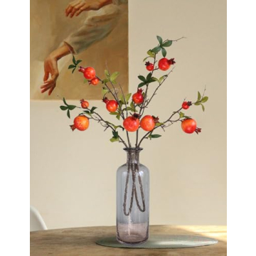Stunning Orange Faux Pomegranate Flowers for Fall Decor