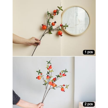 Stunning Orange Faux Pomegranate Flowers for Fall Decor