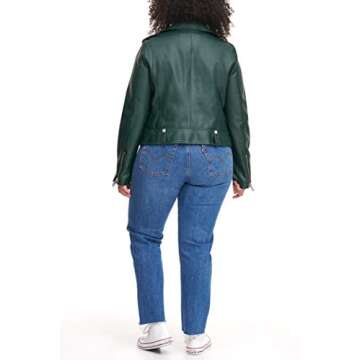Levi's Women's Faux Leather Contemporary Asymmetrical Motorcycle Jacket, Hunter, Medium