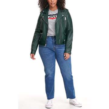 Levi's Women's Faux Leather Contemporary Asymmetrical Motorcycle Jacket, Hunter, Medium