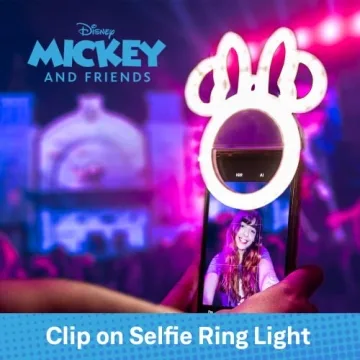 Disney Minnie Mouse Clip-On Selfie Ring Light for All Ages
