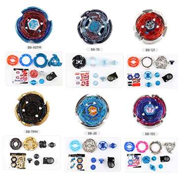 AIBREAY Bey Battling Top Stadium Blade Battle Set, 6 Metal Fusion Spinning Tops 2 Launchers 1 Arena ...