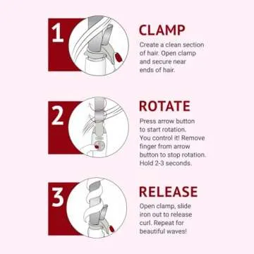 Beachwaver B1 Rotating Curling Iron - Automatic 1 Inch Ceramic Curling Iron - Easy-to-Use Spinning Wand for Long-Lasting Waves - Auto-Shut Off, Travel-Friendly, Dual Voltage in Pink Glitter