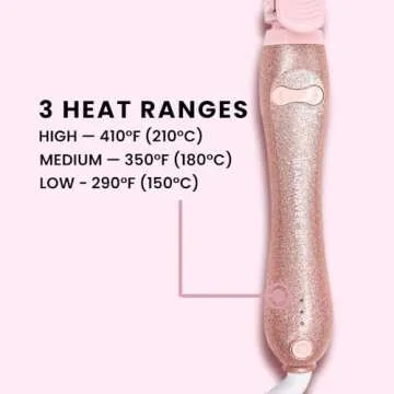 Beachwaver B1 Rotating Curling Iron - Automatic 1 Inch Ceramic Curling Iron - Easy-to-Use Spinning Wand for Long-Lasting Waves - Auto-Shut Off, Travel-Friendly, Dual Voltage in Pink Glitter