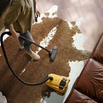 AROGAN Premium Faux Cowhide Rug 6.2 x 5.2 Feet, Sturdy and Large Size Cow Print Rugs, Suitable for Bedroom Living Room Western Decor, Faux Fur Animal Cow Hide Carpet, Brown