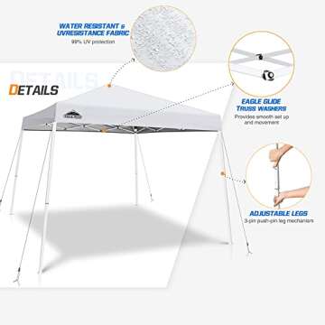 Eagle Peak 10x10 Instant Pop Up Canopy Tent for Outdoor Fun