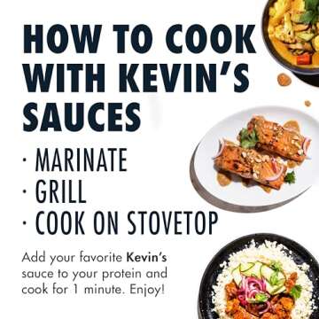 Kevin's Natural Foods Paleo Simmer Sauce Variety Pack - Stir-Fry Sauce, Gluten Free, No Preservatives, Non-GMO - 3 Pack (Tikka/Thai Coconut/Lemongrass Basil)