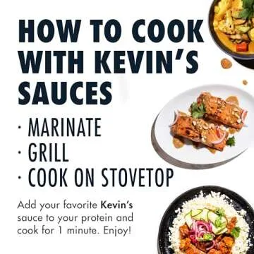 Kevin's Natural Foods Paleo Simmer Sauce Variety Pack - Stir-Fry Sauce, Gluten Free, No Preservatives, Non-GMO - 3 Pack (Tikka/Thai Coconut/Lemongrass Basil)