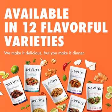 Kevin's Natural Foods Paleo Simmer Sauce Variety Pack - Stir-Fry Sauce, Gluten Free, No Preservatives, Non-GMO - 3 Pack (Tikka/Thai Coconut/Lemongrass Basil)