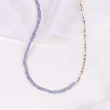 Tanzanite Lavender Gold Necklace - Eco Stylish Jewelry