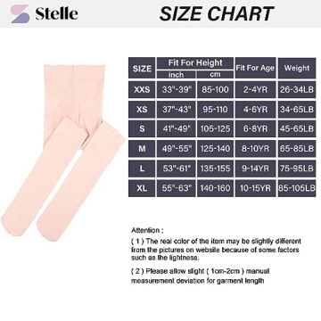 Stelle Girls Ballet Footed Tights for All Sizes