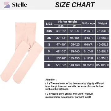 Stelle Girls Ballet Footed Tights for All Sizes